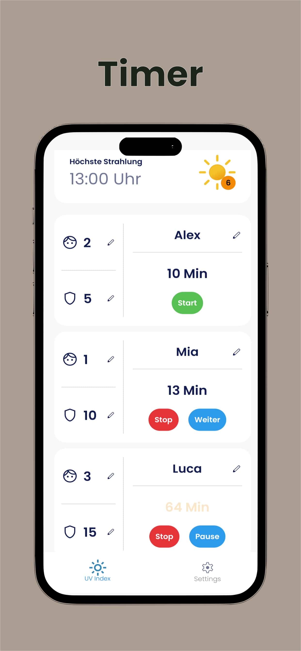 Intelligenter Sonnen-Timer