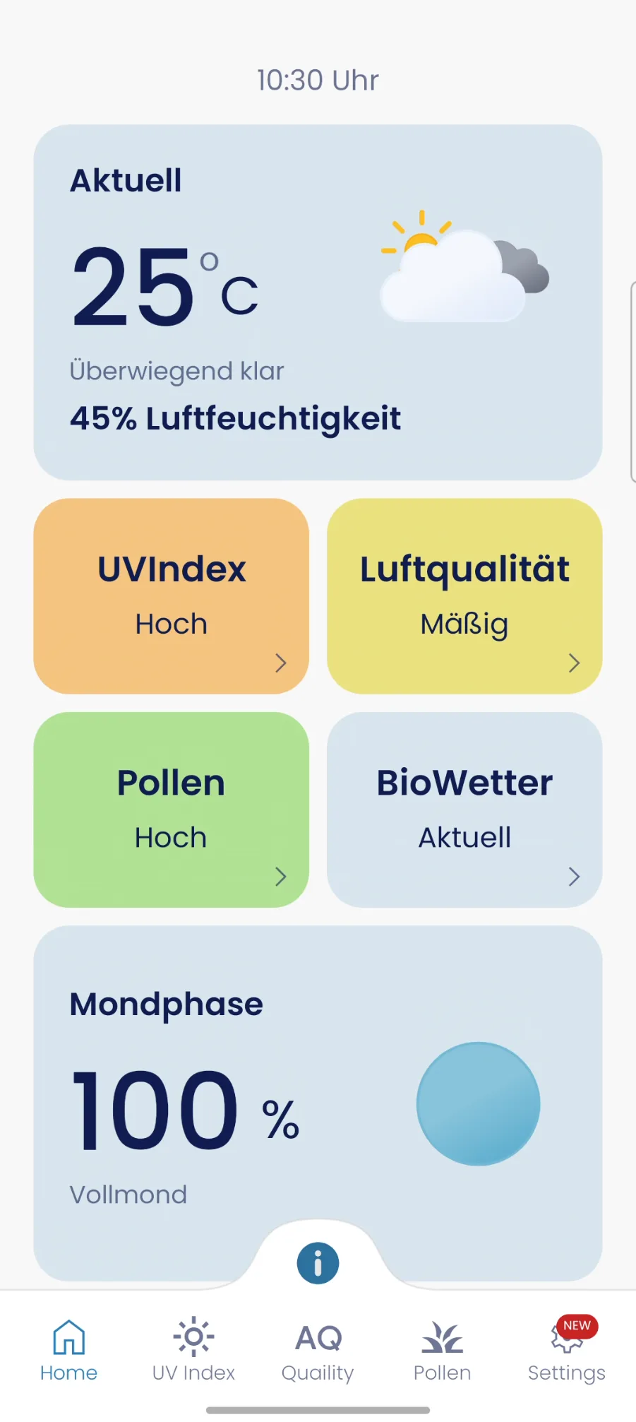 BioWetter Plus App-Screenshot